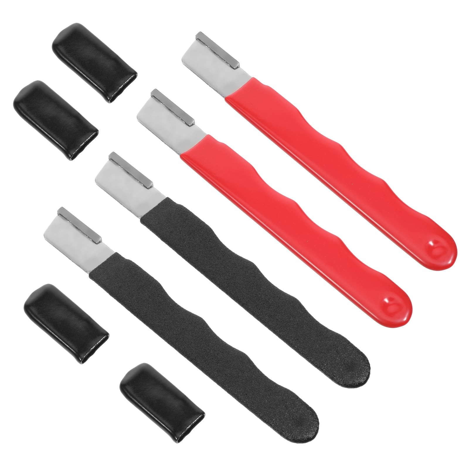 JIYIN 4 Pack Garden Tool Sharpener, Pruning One Size, Black, Red, Silver