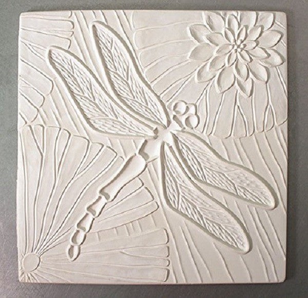 10 1/4 x 10 1/4 Inch Dragonfly Texture Tile Mold for Glass DT31
