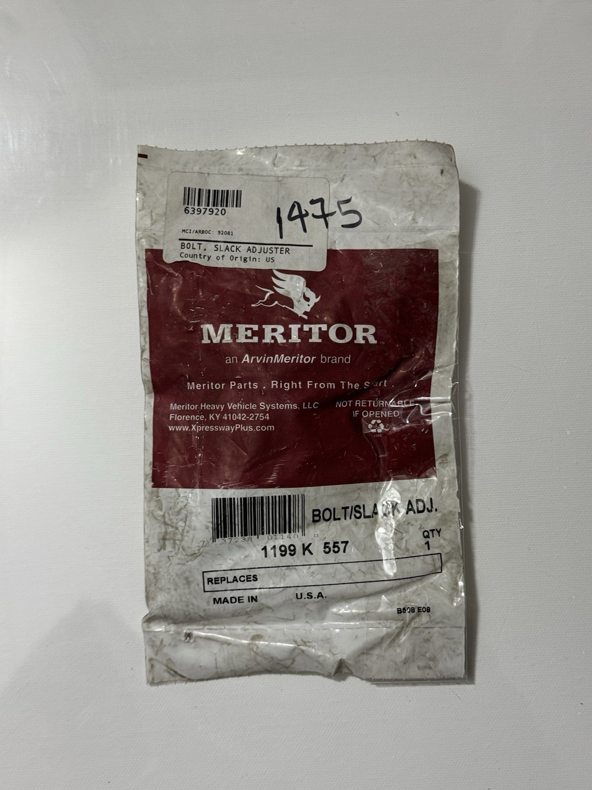 Meritor 6397920 / 1199K557 Bolt, Slack Adjuster - New (NOS) USA
