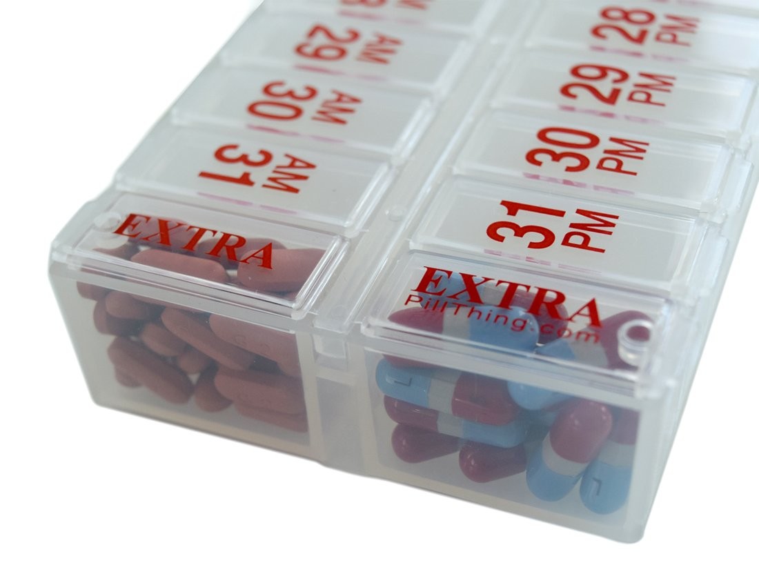 Large Clear Personal Pill Dispenser With Am Pm Compartments For 31 Days