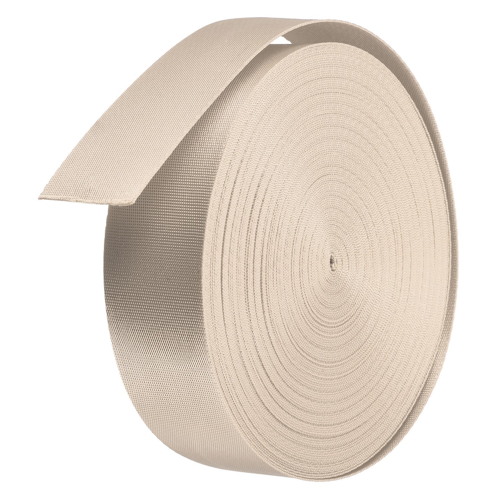Flat Nylon Webbing Strap 1.5 Inch 25 Yards Champagne for Backpack Luggage rack