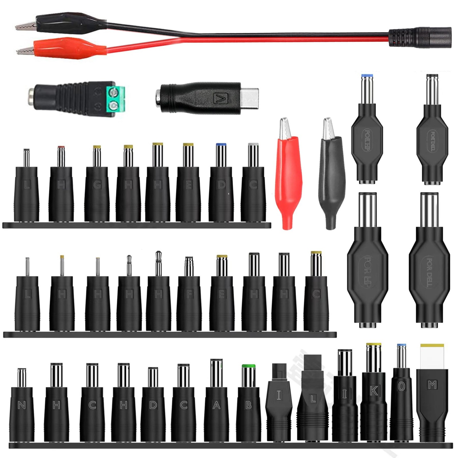minidodoca Laptop DC Power Adapter Kits 41 41 Values Plug Kit, Black