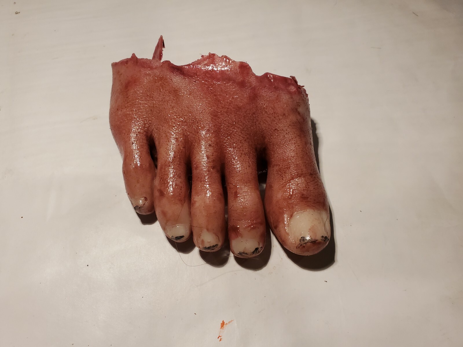Silicone HORROR PROP severed female foot toes movie gore blood zombie dead