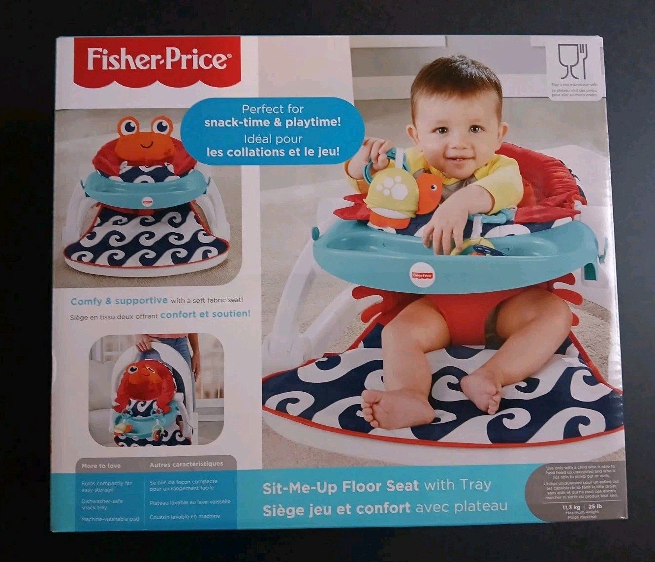 Fisher-Price Sit-Me-Up Floor Seat w/ Tray - Crab Themed