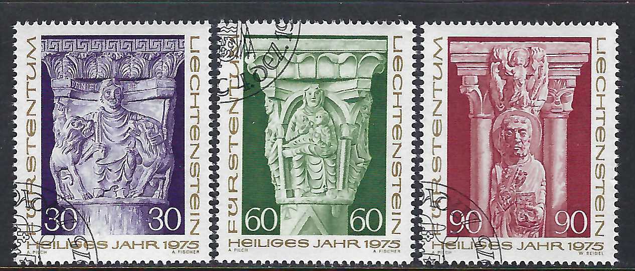 Liechtenstein - 1975 3v. CTO NH Christmas Holy Year Architecture