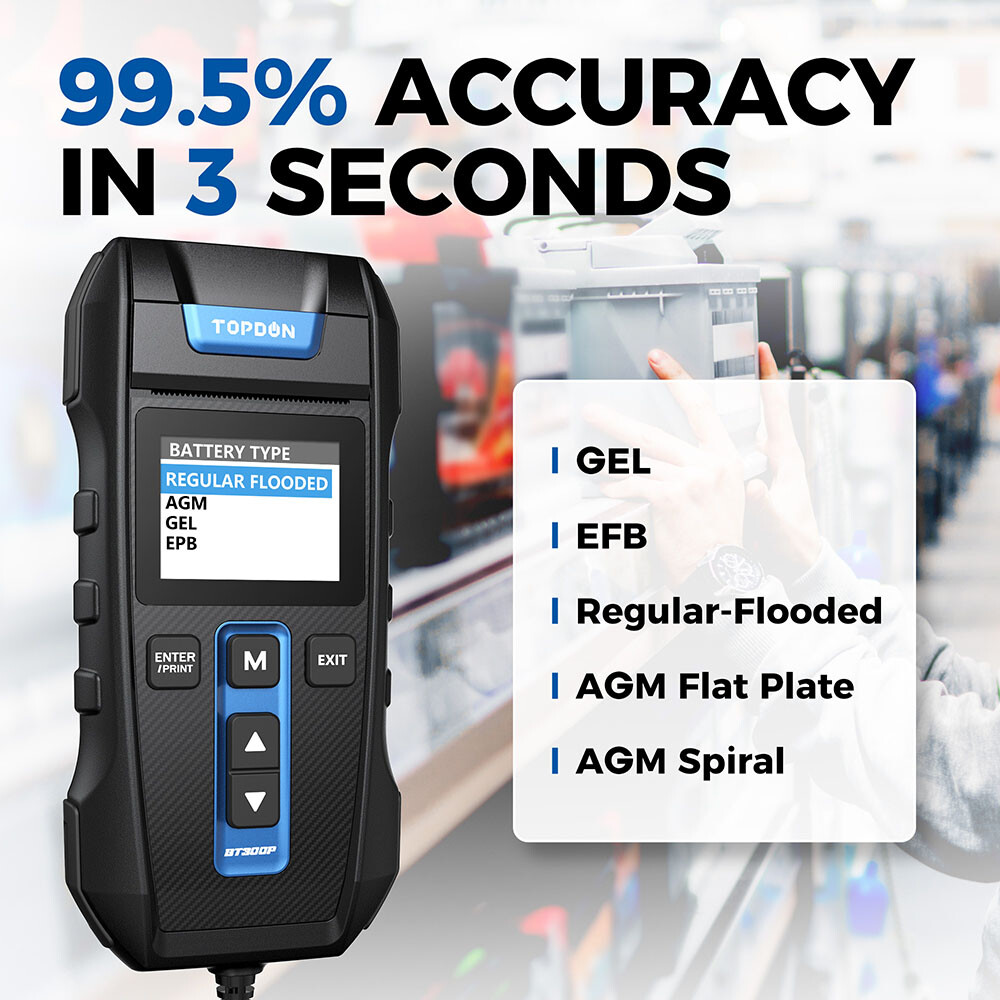 12V Car Battery Tester w/ Printer Load Cranking Test Auto Digital Analyzer