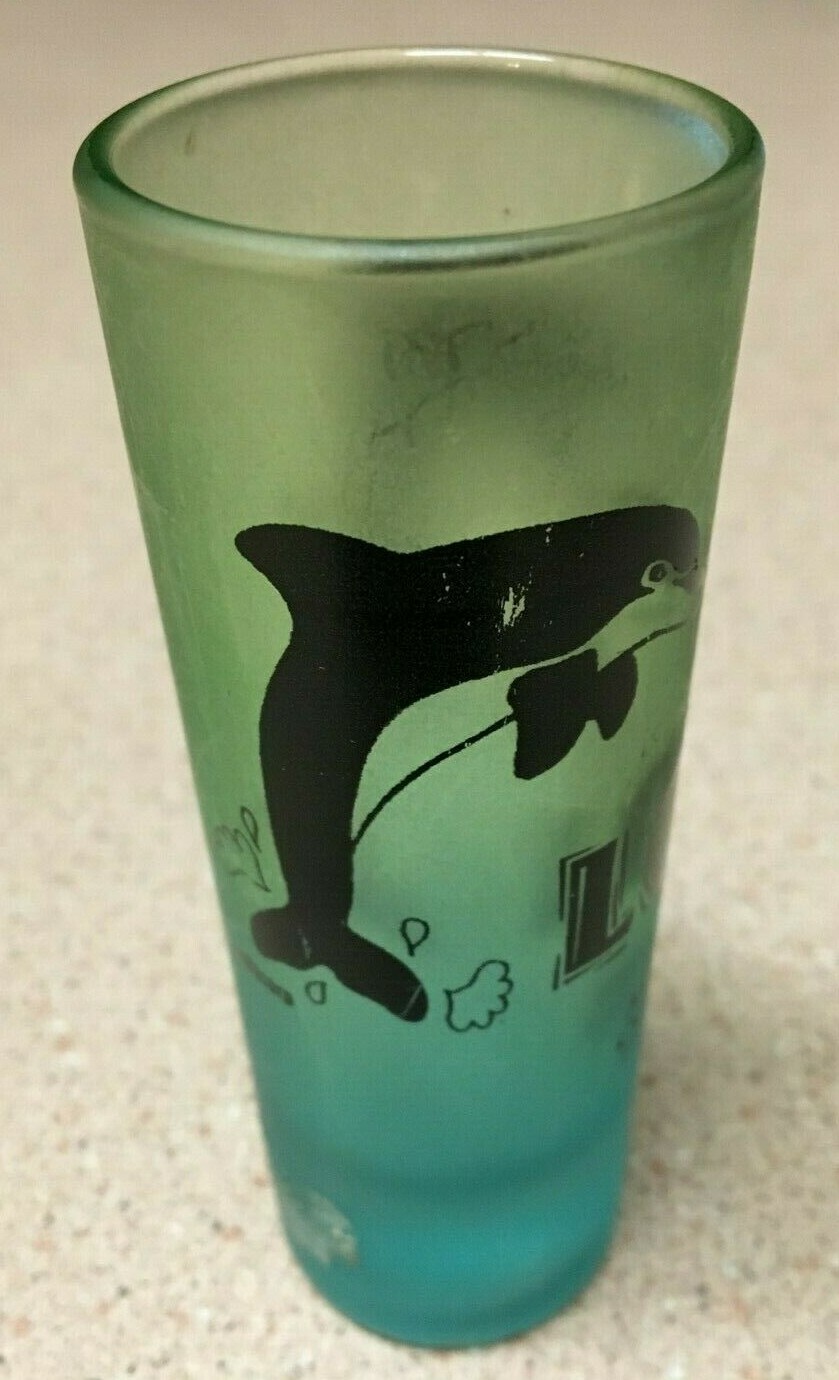 VINTAGE & RARE I LOVE MARINE LIFE OCEANARIUM GULFPORT MS OLD TALL SHOT GLASS