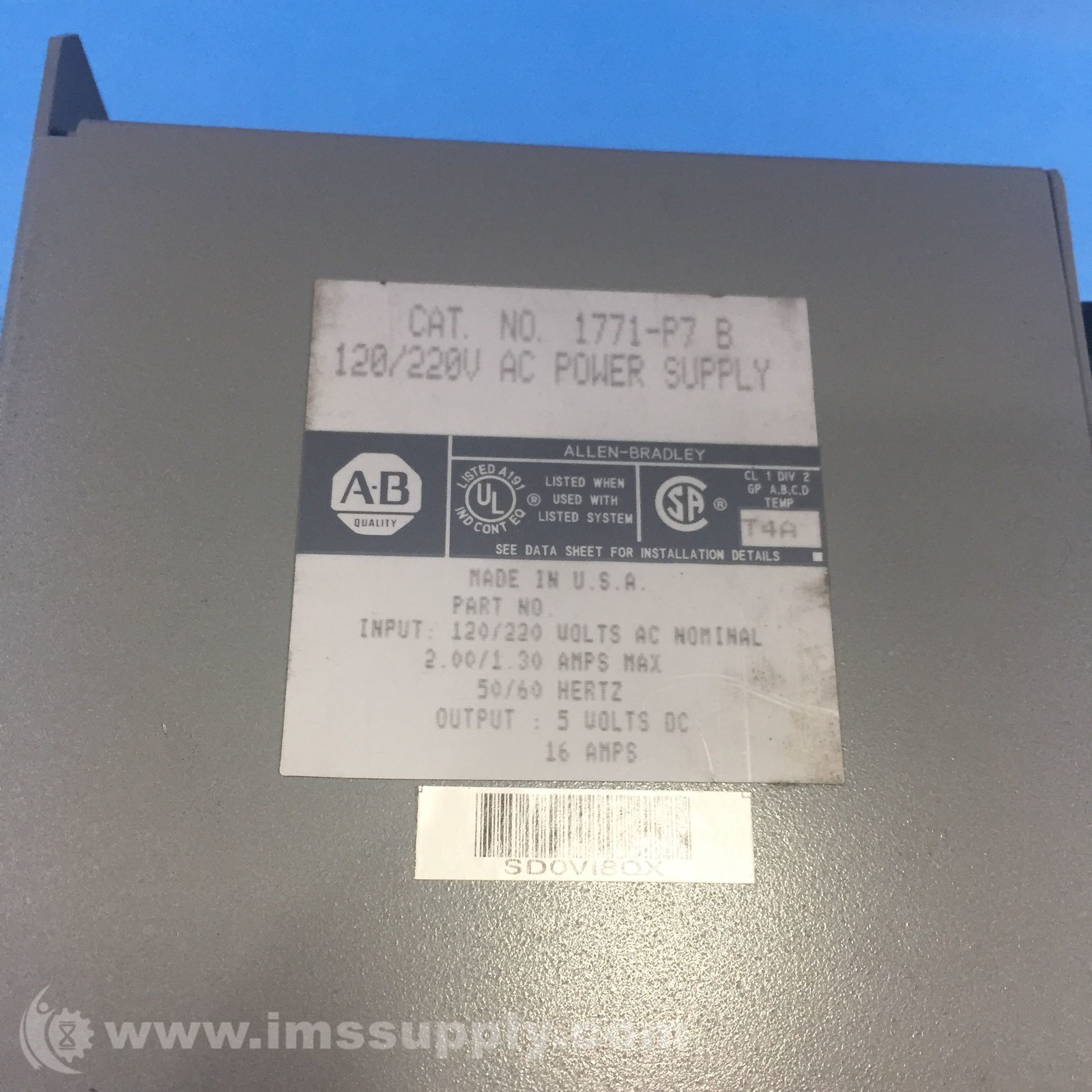 Allen Bradley 1771-P7 Power Supply Module USIP