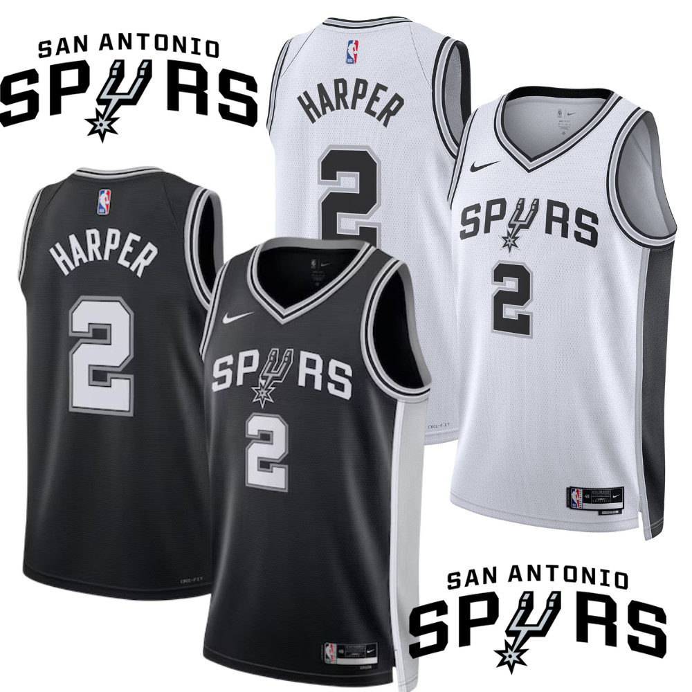 Dylan #2 Harper Spurs MEN Stitched Jersey Black/White