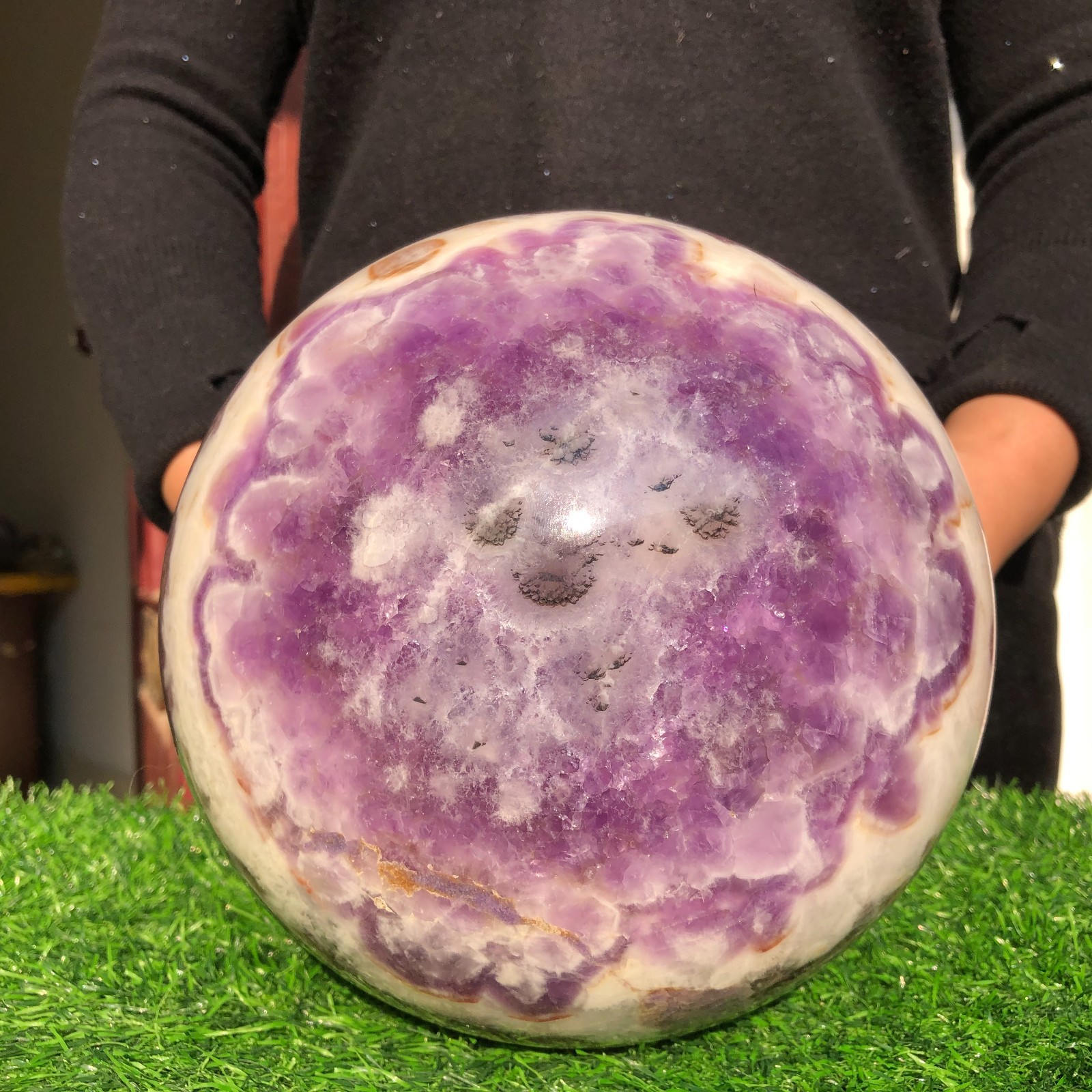 21.6LB Natural Dreamy Amethyst Quartz sphere Crystal ball Mineral specimen