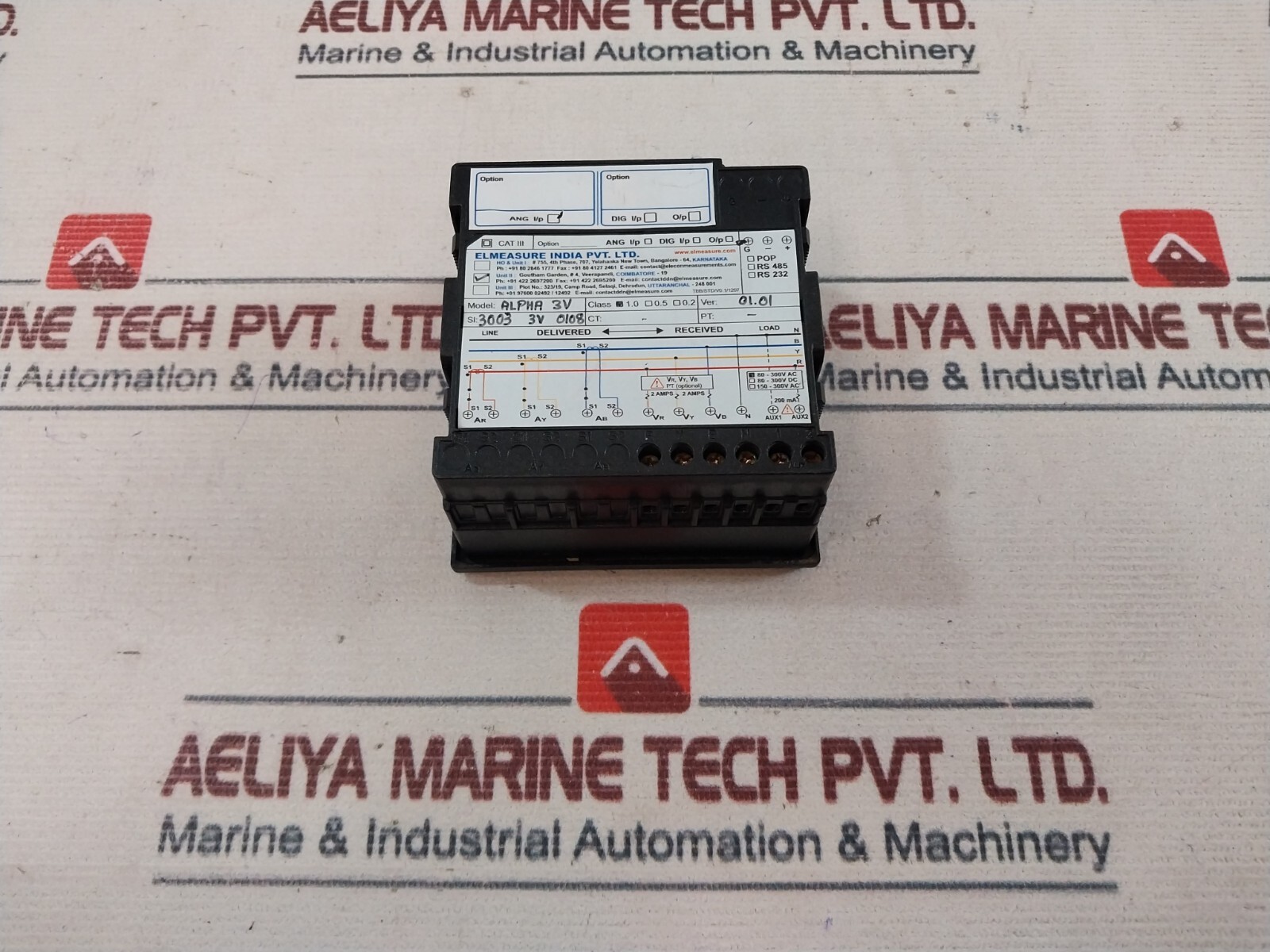 Elmeasure Alpha 3V 3 Phase Volt Meter 80-300V AC