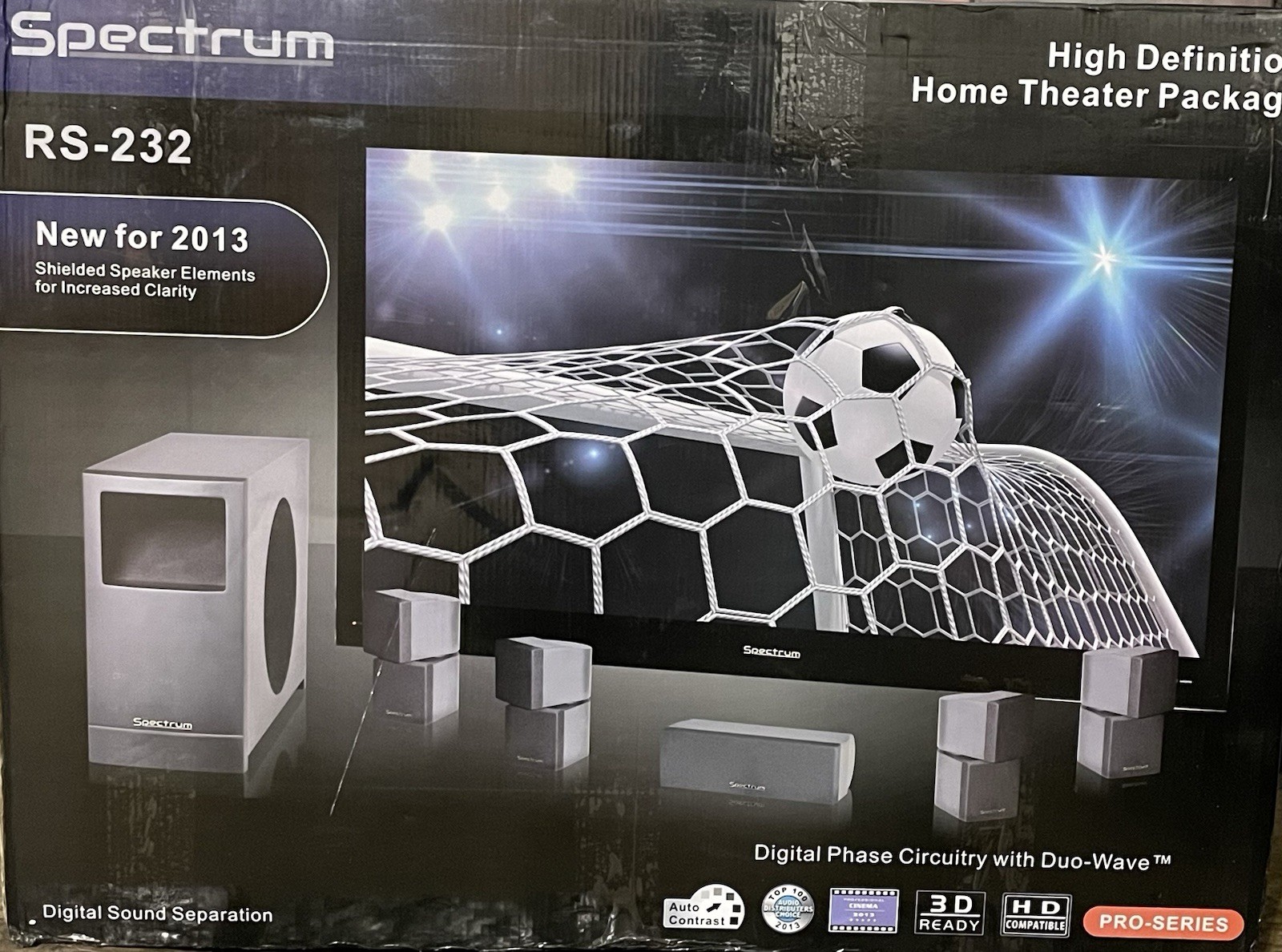 SPECTRUM RS-232 HD HOME THEATER SPEAKER SYSTEM DIGITAL SOUND SEPARATION NEW