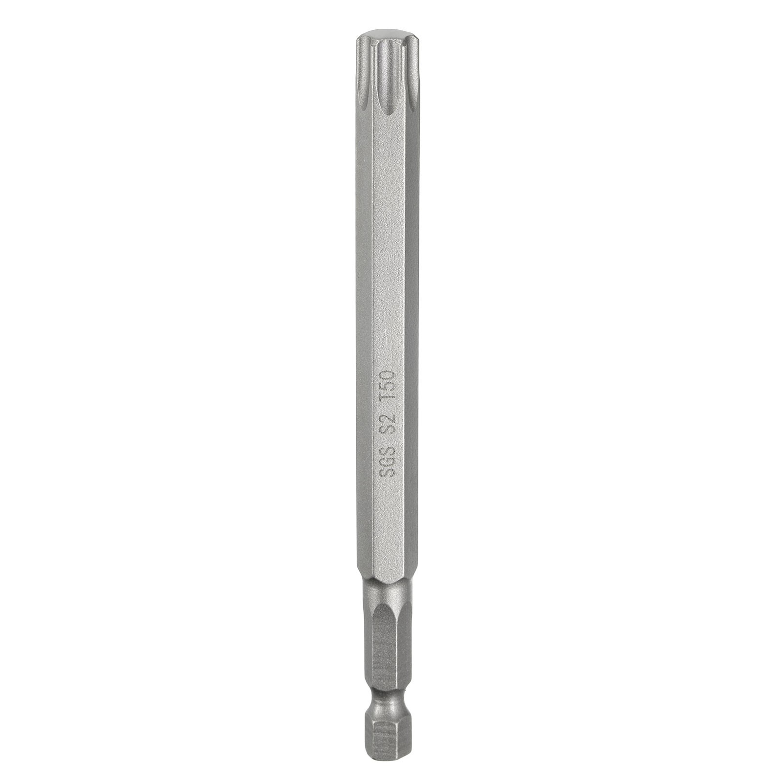 T50 Torx Head Screwdriver Bit 1/4" Hex Shank 4.3" Long Magnetic No Hole Tip