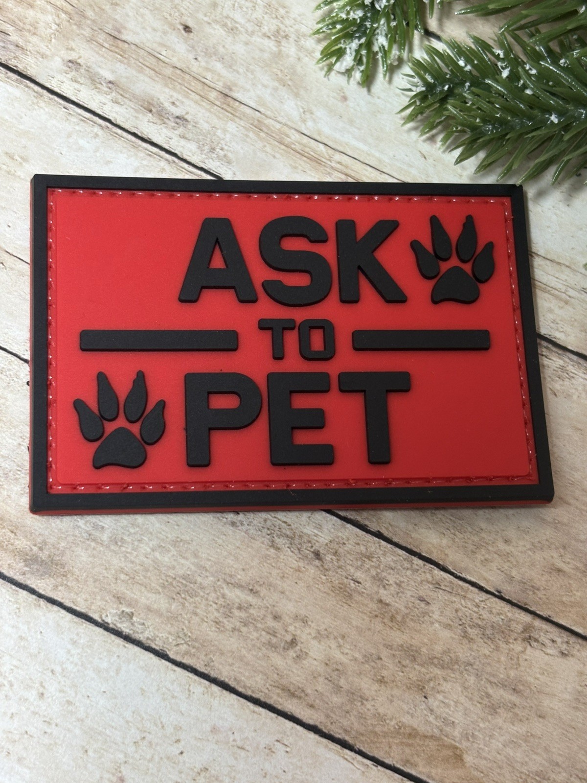 PVC Tactical Patch - Ask to Pet Patch - Morale Service Dog Patch - Hook Backed