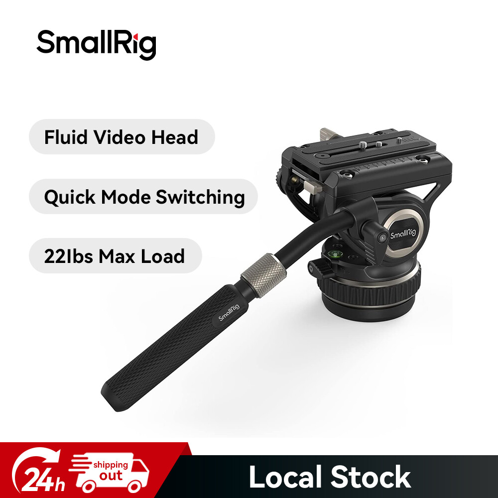 SmallRig DH10 Heavy Duty Tripod Fluid Video Head w/ Flat Base &Adjustable Handle