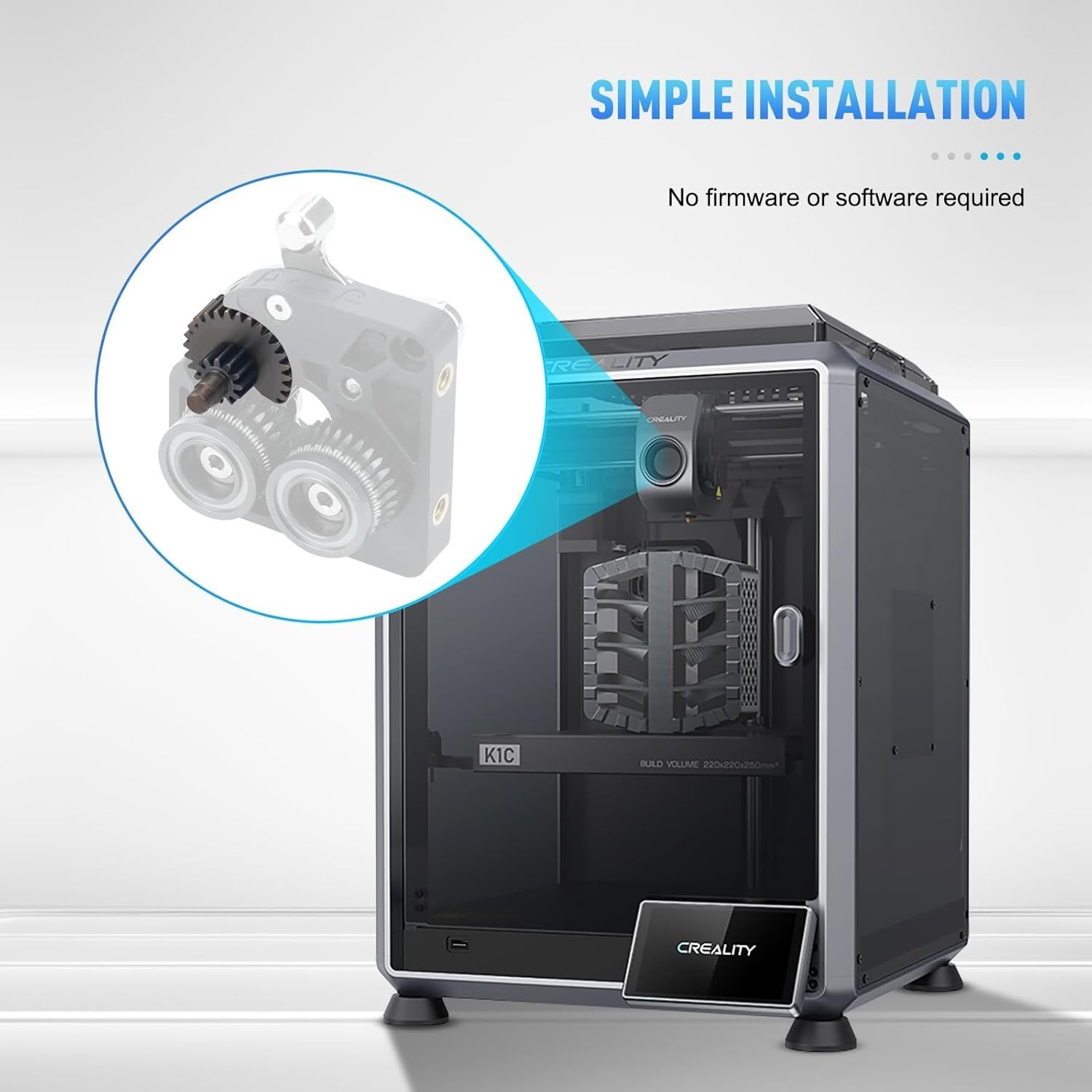 Upgrade K1C Extruder Gear - Full Metals for Enhanced 3D Printing Performance