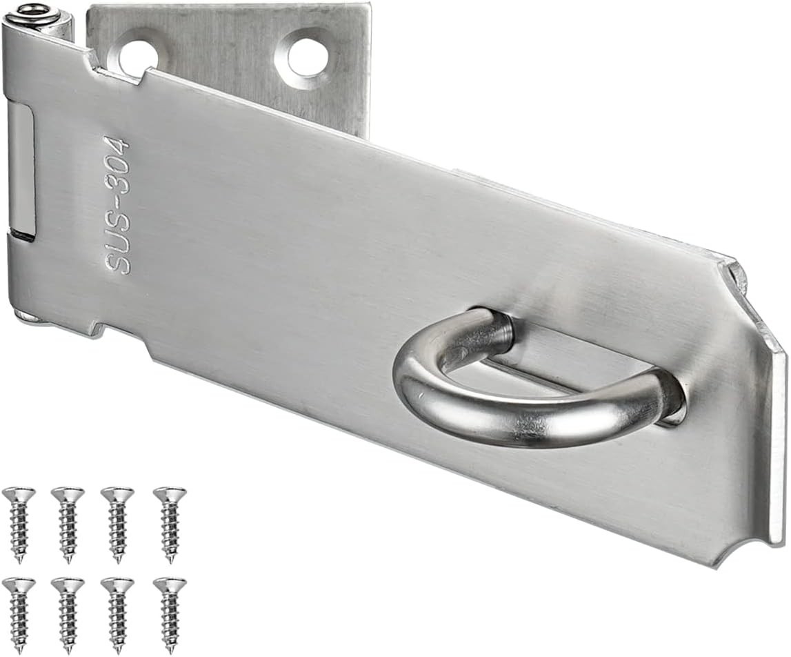 Durable 5-Inch 304 Stainless Steel Hasp Lock - Easy to Install Security Solution