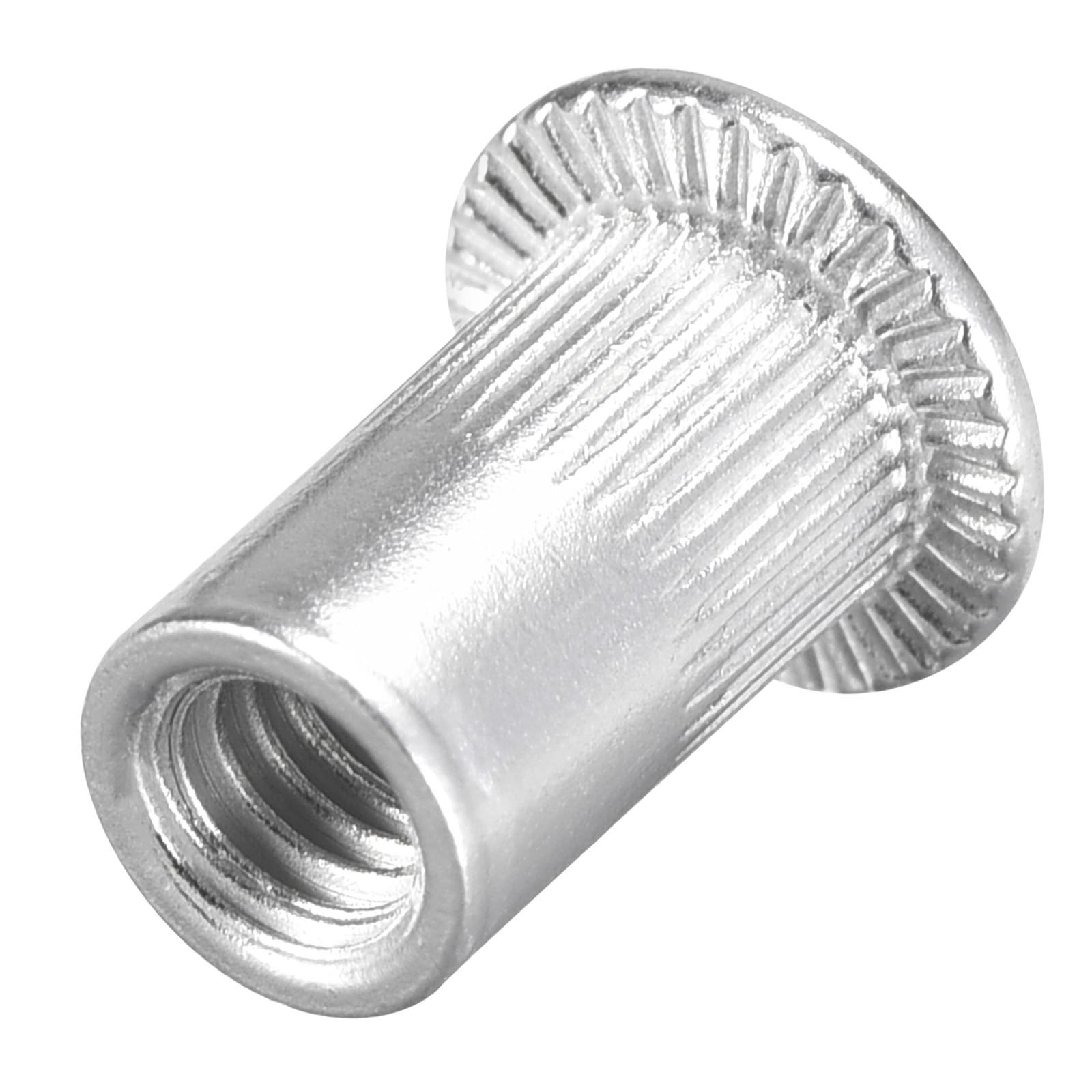 #8-32 Rivet Nuts Aluminium Alloy Knurled Flat Head Threaded Insert Nut 25pcs