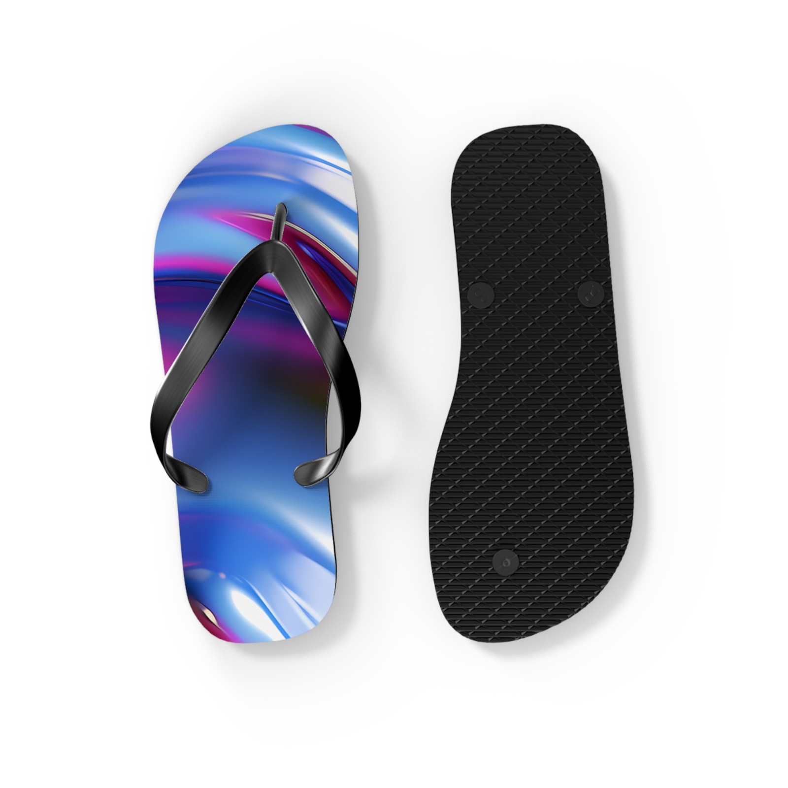 Purple Vibrant Abstract Flip Flops, Summer Footwear, Beach Sandals, Vacation