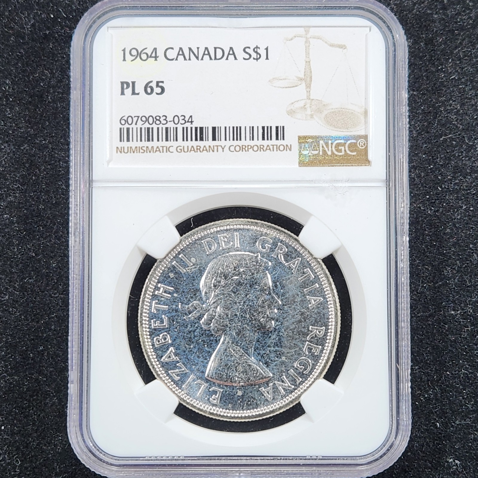 Prooflike Silver 1964 Canada $1 Dollar | NGC PL65
