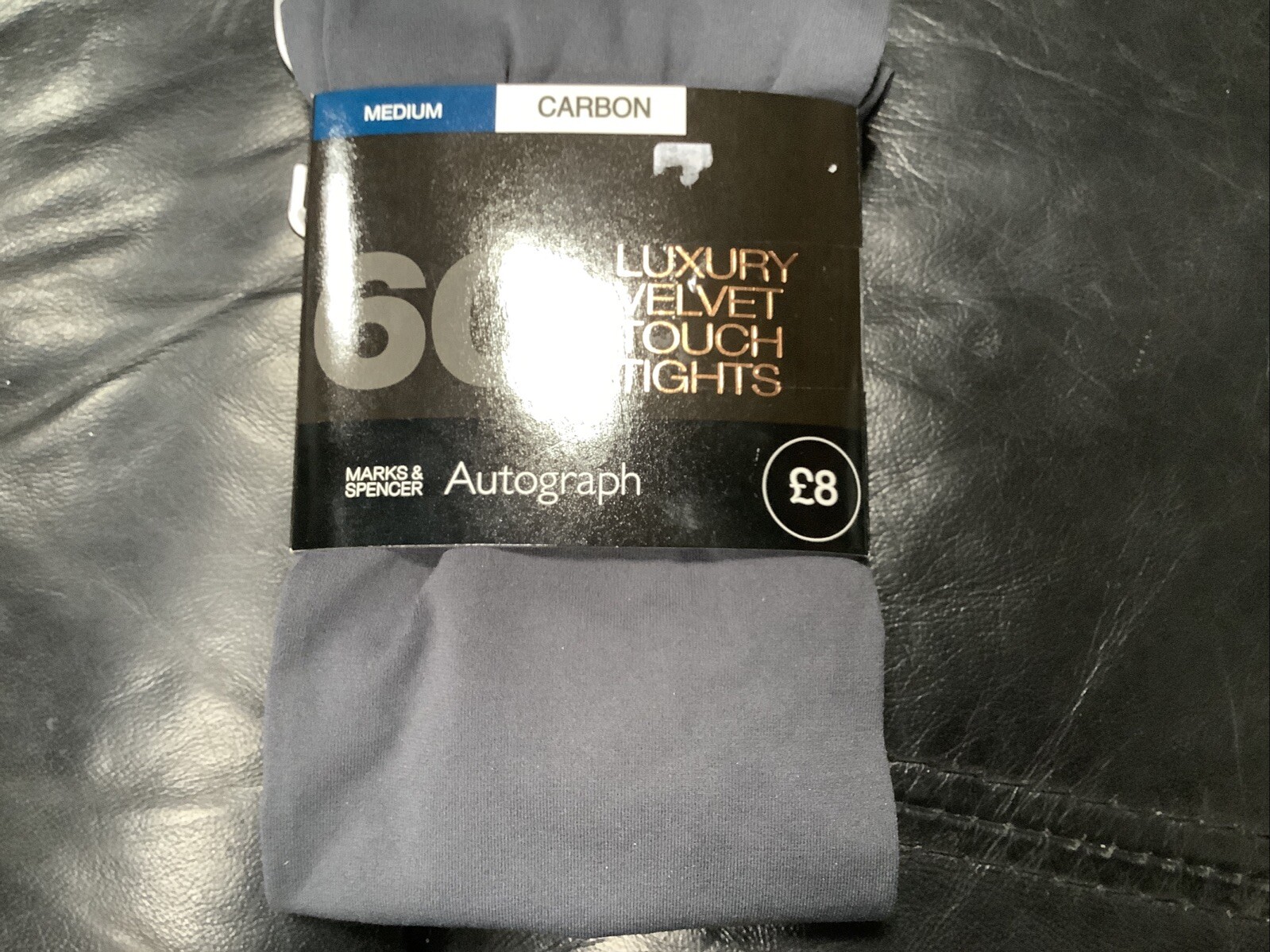 🦵 AUTOGRAPH M&S, 60 Den.Opaque LUXURY VELVET TOUCH Tights CARBON 🍫MEDIUM