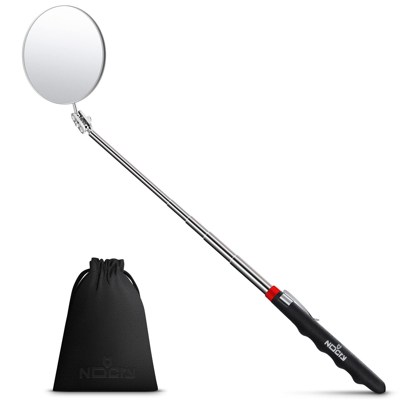 Heavy Duty Telescoping Inspection Mirror — 3.23 Inch Round Mirror on a Stick;...