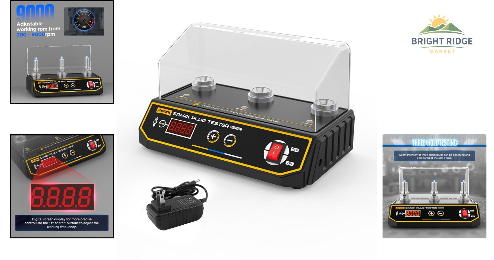 Automotive Spark Plug Tester with Adjustable Frequency for 12V Gasoline Vehicles