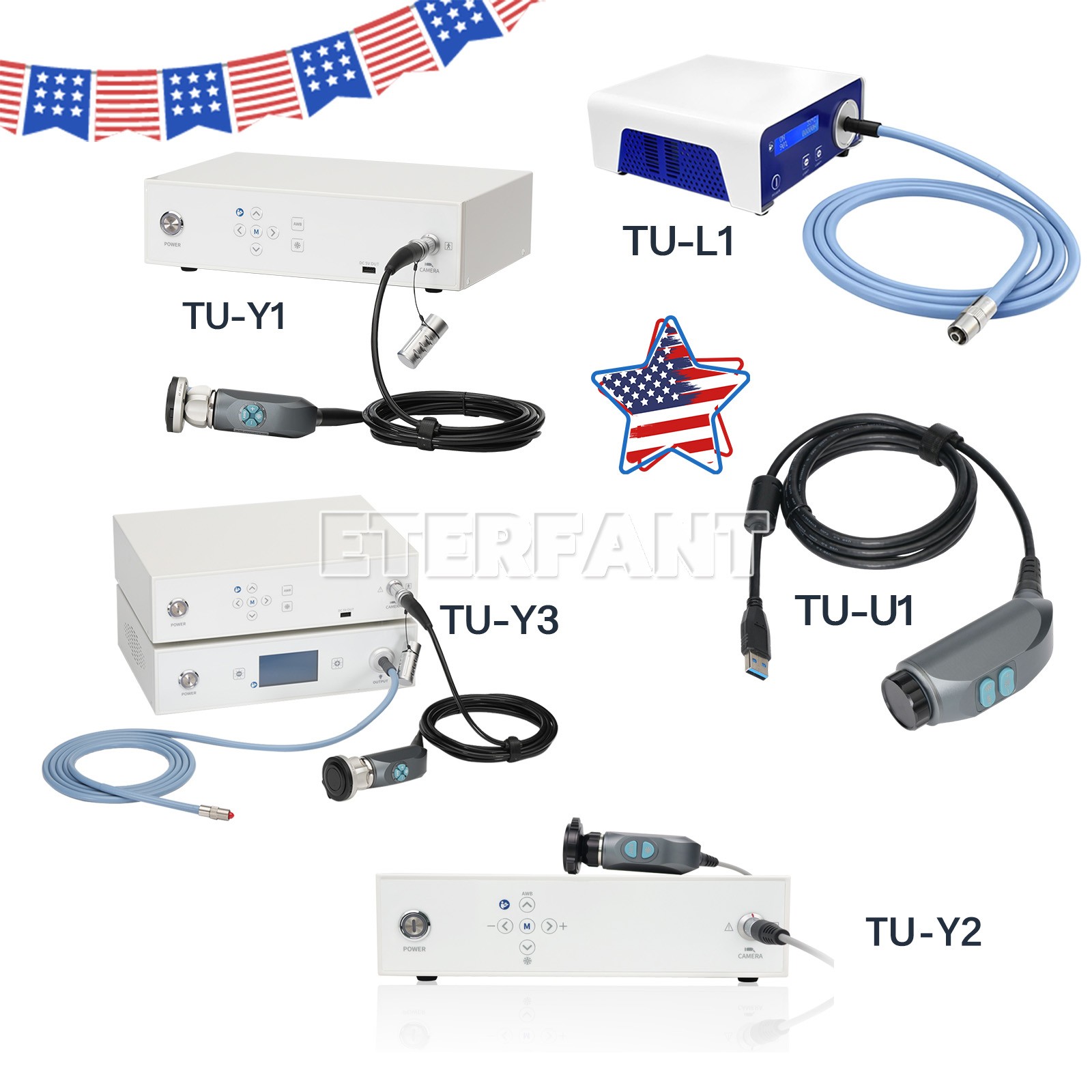 Medical ENT Endoscope Laparoscopic Camera/USB Type Handle/Cold Light Source US