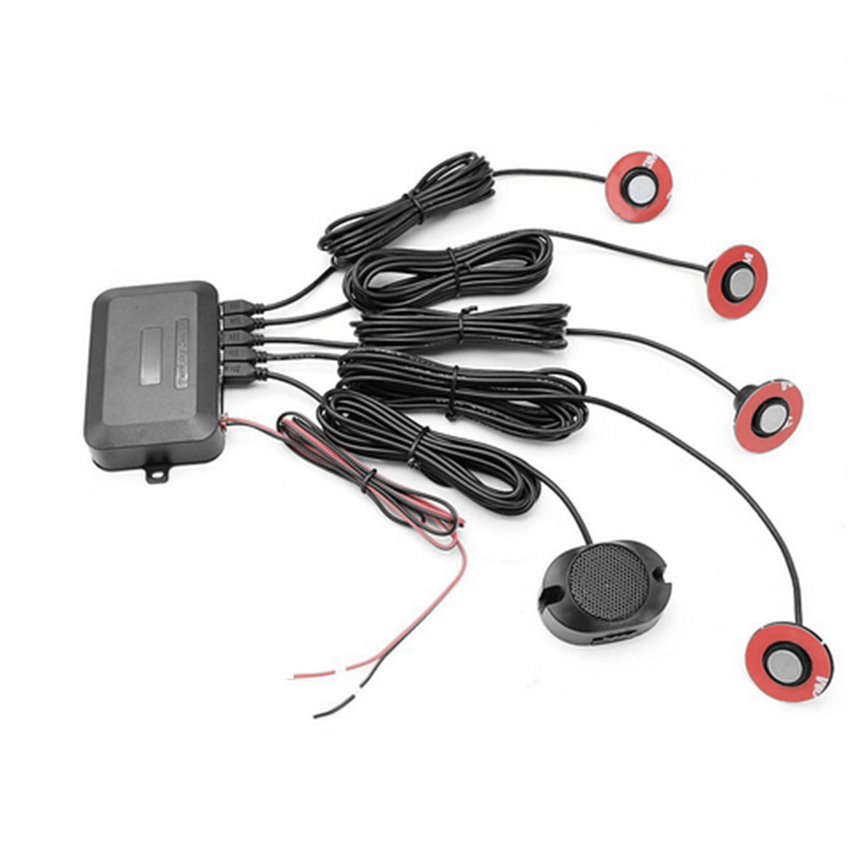Adjustable 16mm Flat 4 Parking Sensors Car Reverse Backup Radar Alarm System Kit