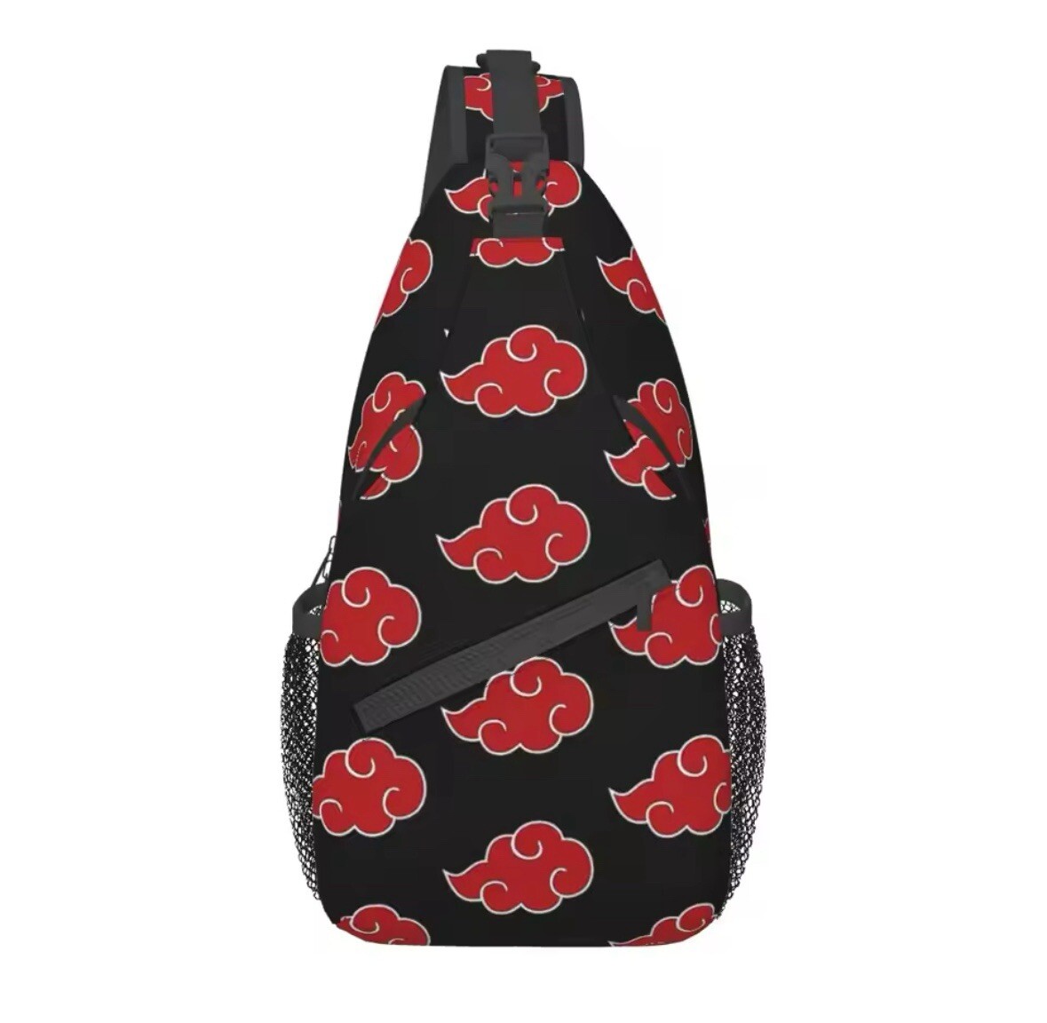 Akatsuki Crossbody Chest Bag - Red Cloud Itachi Uchiha Pain Backpack - Anime