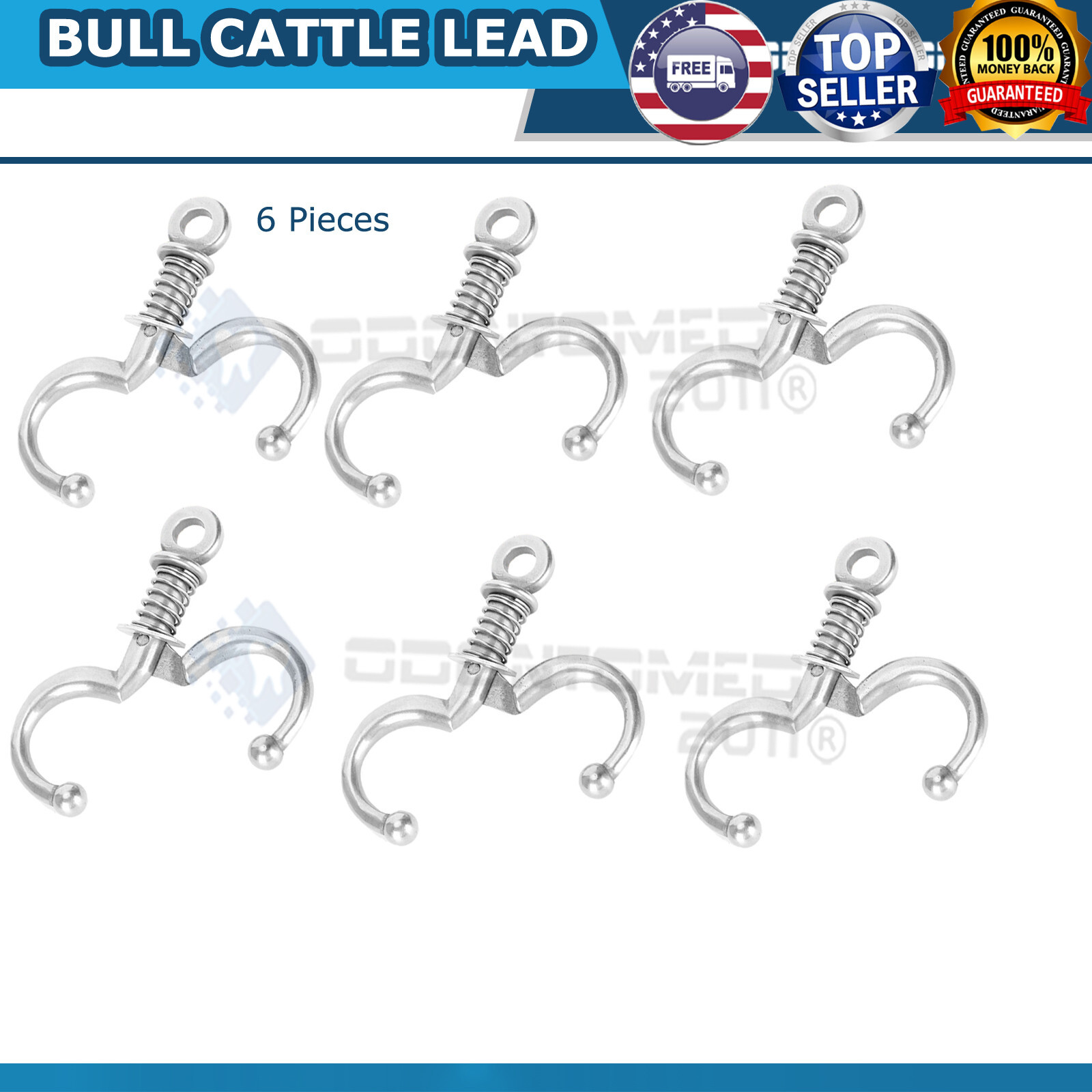 6 Bull Cow Cattle Bovine Nose Ring Automatic Cow Spring Nose Pliers  Nose ClAMP