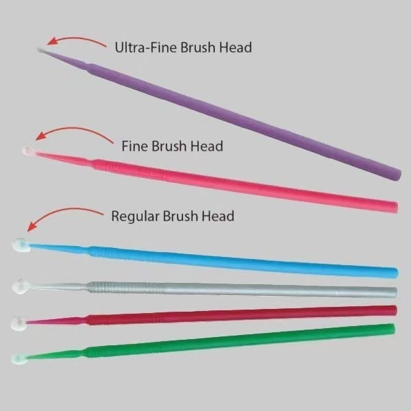 100 Pcs Dental Micro Applicator Brushes Regular Fine Ultra Fine 4-Pack