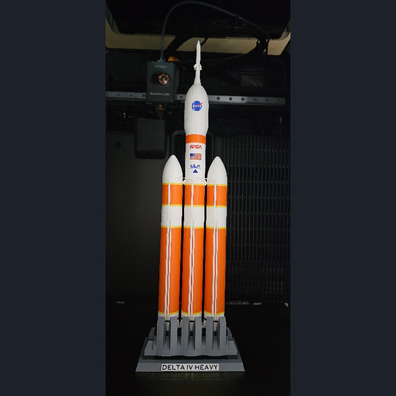 1/200 NASA ULA Delta IV Heavy Launch Vehicle 3D Model Finished Completed Painted