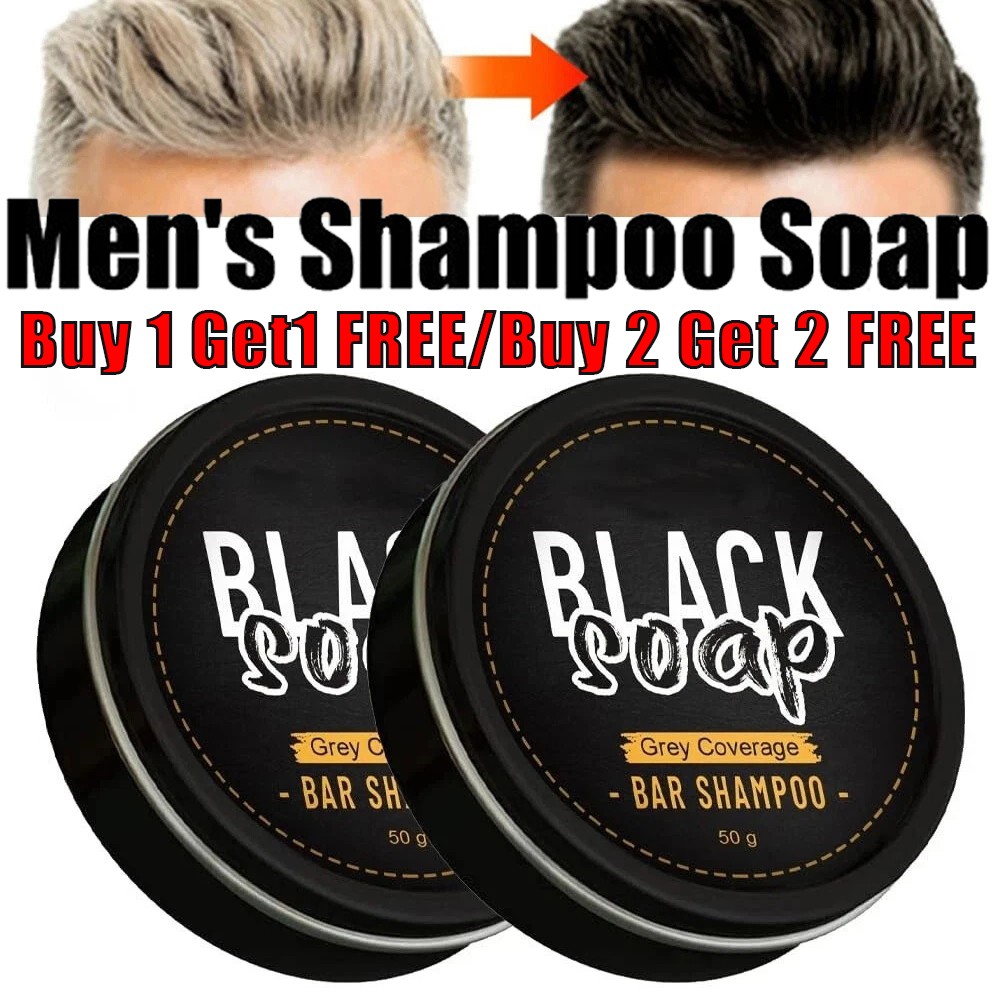 2/4PC Black Hair Soap Grey Hair Coverage Bar Shampoo Hair Darkening Black Soap