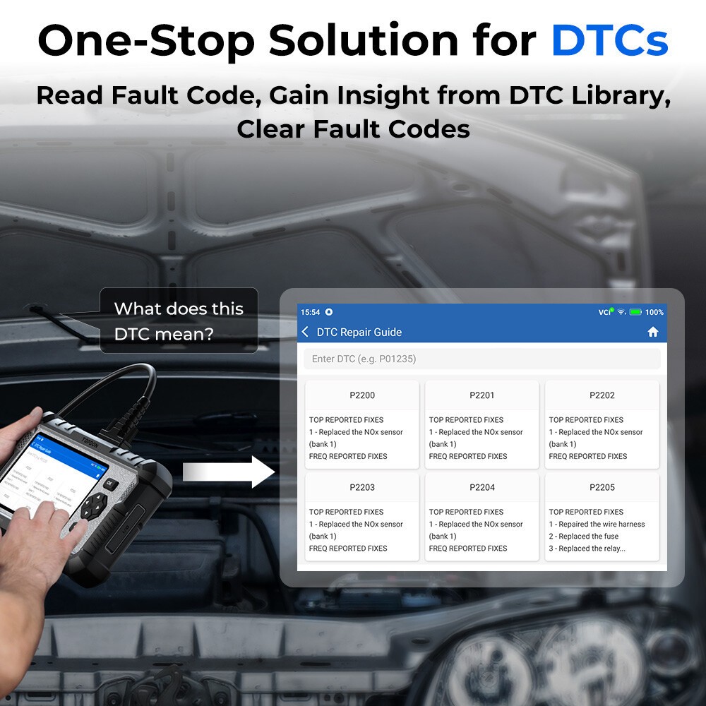 TOPDON AD500 OBD2 Scanner Engine Transmission ABS SRS Diagnostic Code Reader FCA