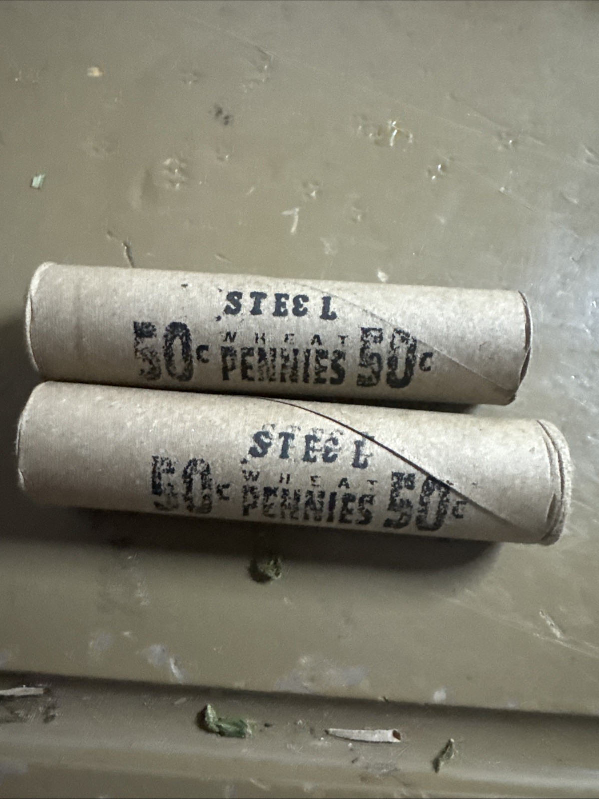 One 1943 Mixed Mint And Date Roll Circulated Steel Lincoln Cents 50 Coins