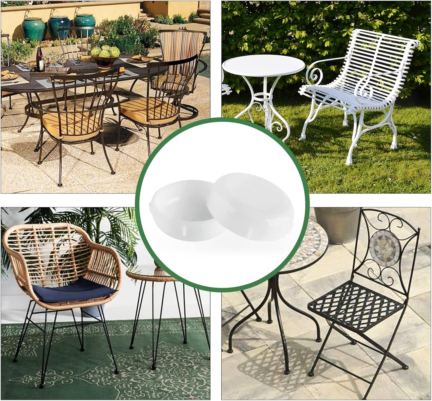 24 Pack 1.5 Inch Wrought Iron Patio Furniture Feet, Patio Furniture Seating G...