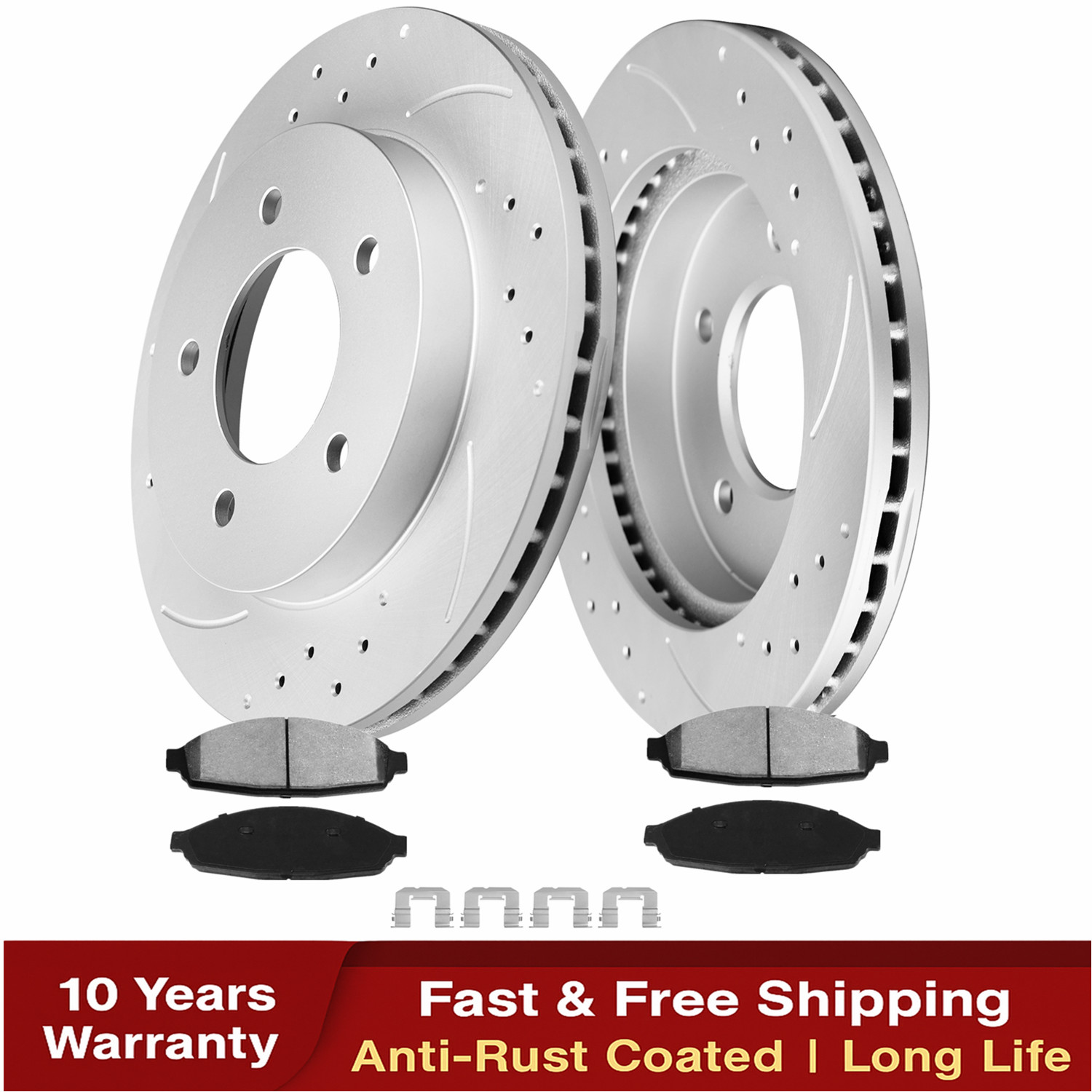 Front Brake Rotors + Brakes Pads for Town Car Mercury Grand Marquis Rotor Pad