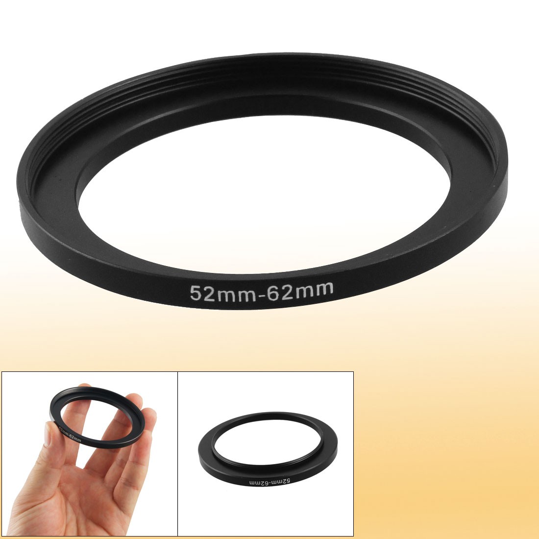 Metal 52mm-62mm Camera Lens Filter Step Up Ring Adapter for Camera 1 Pcs Black