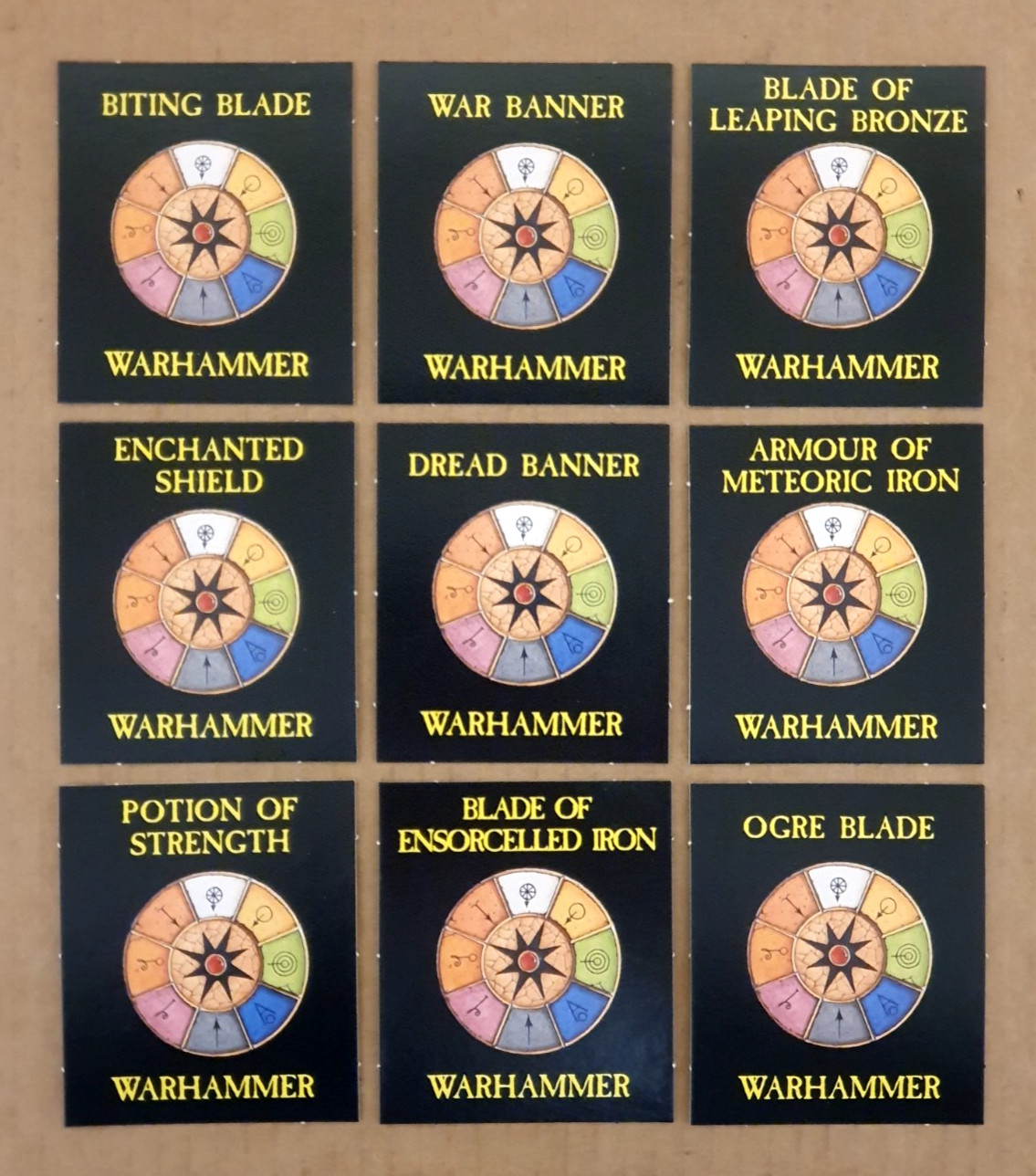 Warhammer Fantasy Battle 4th Edition Magic Item Cards x 9