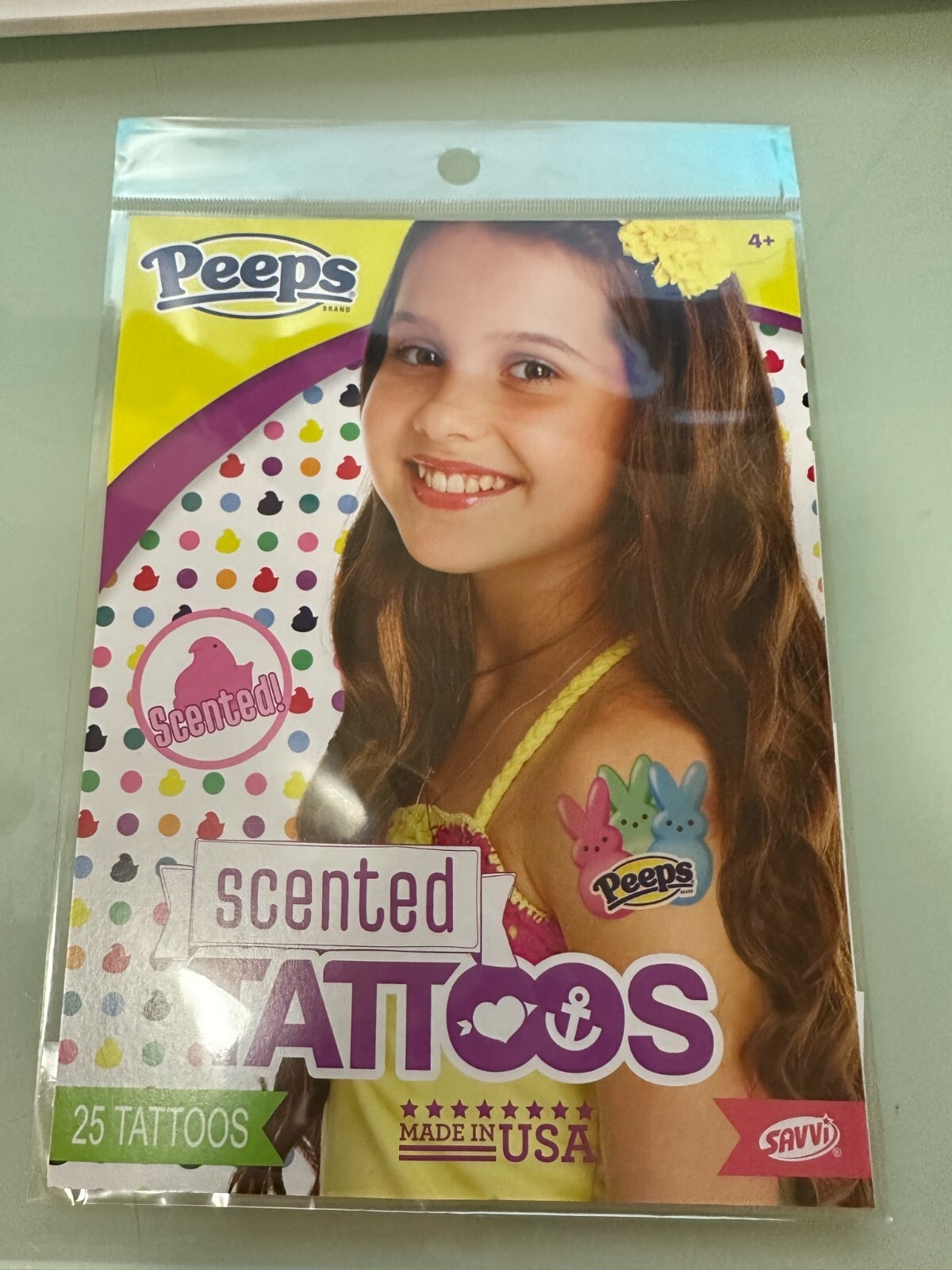 Savvi Just Born PEEPS Scented Tattoos 25 Count NIP