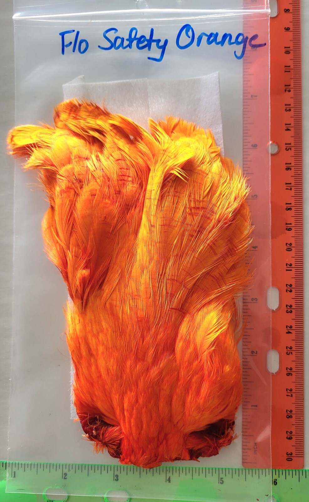 LG #1   "  Hen Neck  "  Fl. Safety Orange     Fly Tying Wet Flies