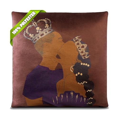Decorative Throw Pillow – King & Queen Design, Soft Down Alternative Cranberry