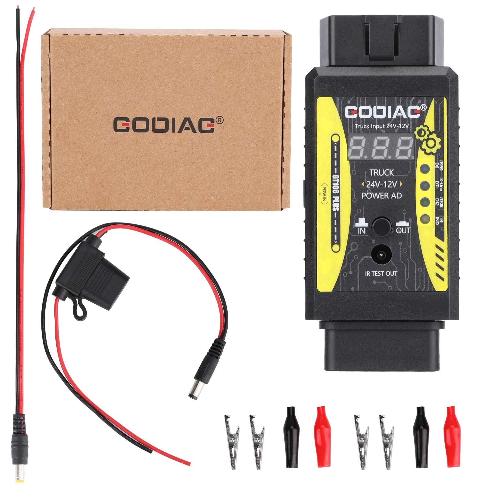 GODIAG GT106 PLUS Heavy Duty Truck Adapter Newly Added Fuel injector Clean/ Test