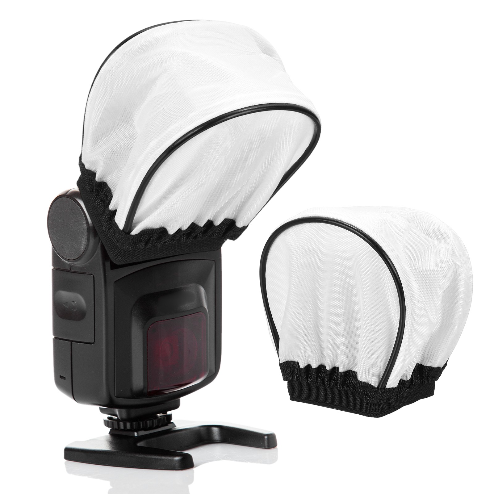 2pcs 3.5" x 3.7" Soft Mini Flash Bounce Diffuser Cap, for Flashlight, White