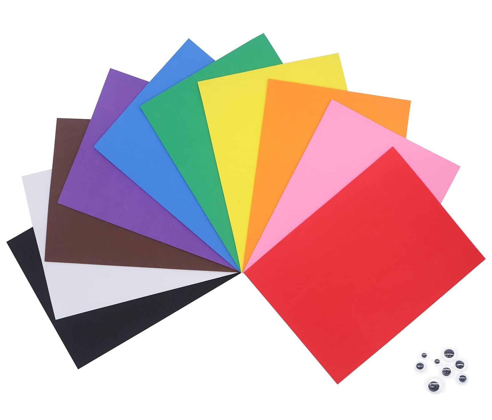 OISAKLD 10 Pack EVA Color Foam 9x12 inch EVA Craft Foam 2mm EVA Foam Sheets f...