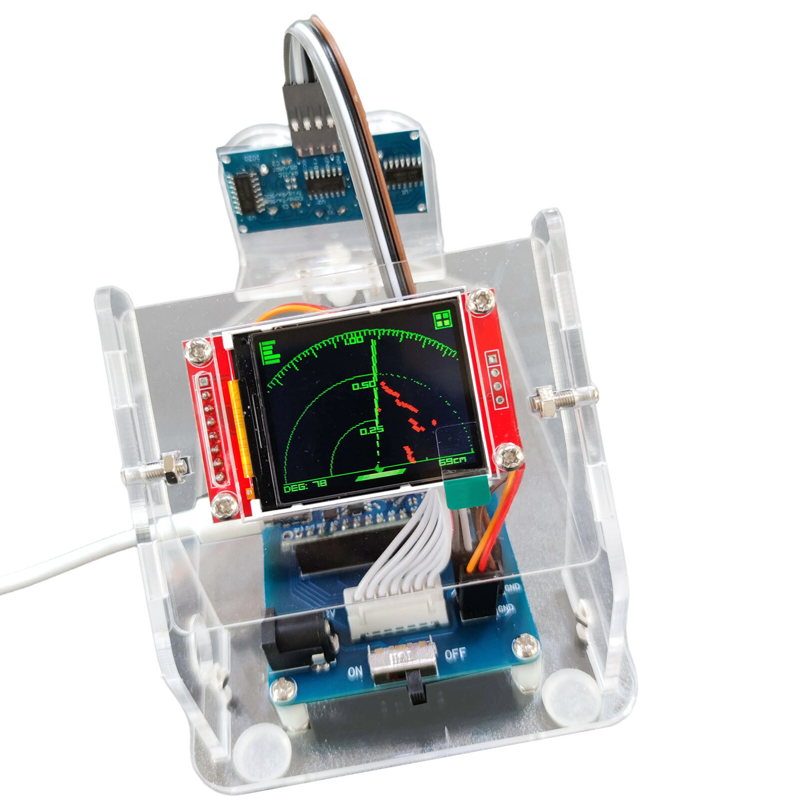 Mini Ultrasonic Radar + 1M Motor Range for Arduino Starter Kit Program Education
