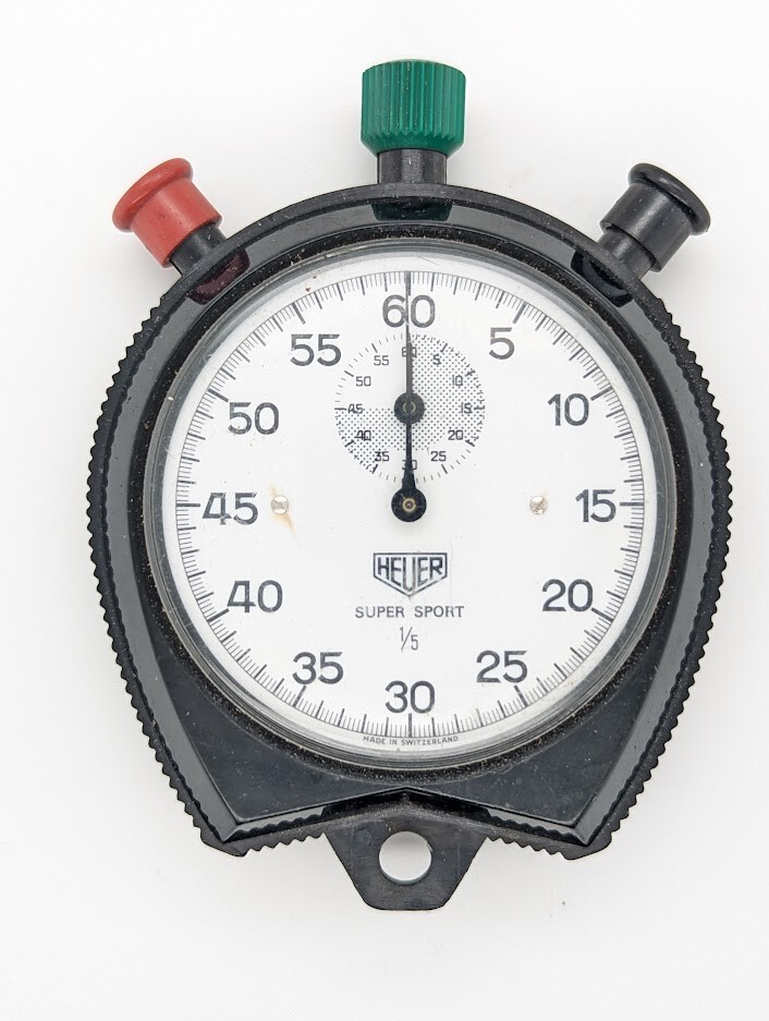 Heuer Super Sport 1/5 Stopwatch Pocket Watch