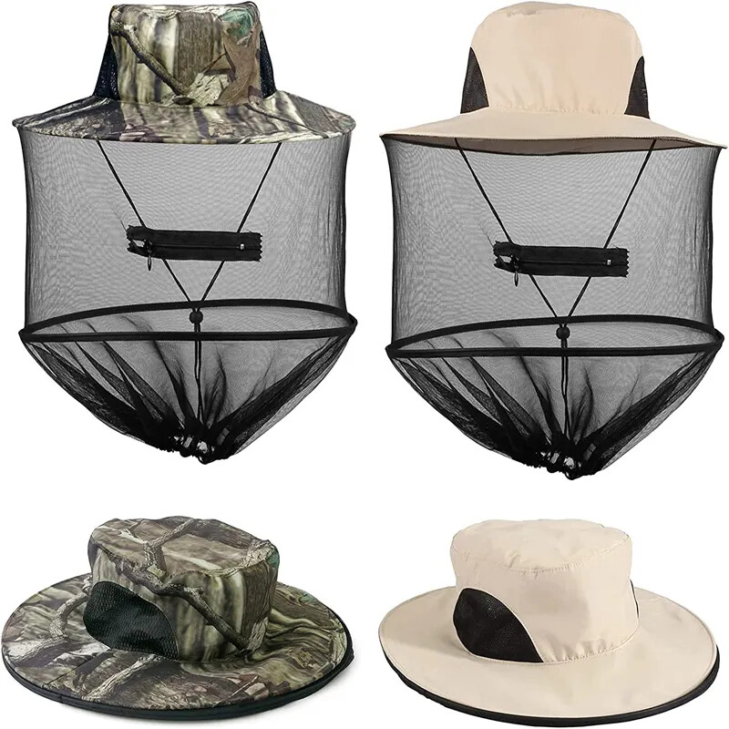 Anti-Mosquito Bug Bee Insect Head Net Hat Cap Sun Protection for Fishing Hiking