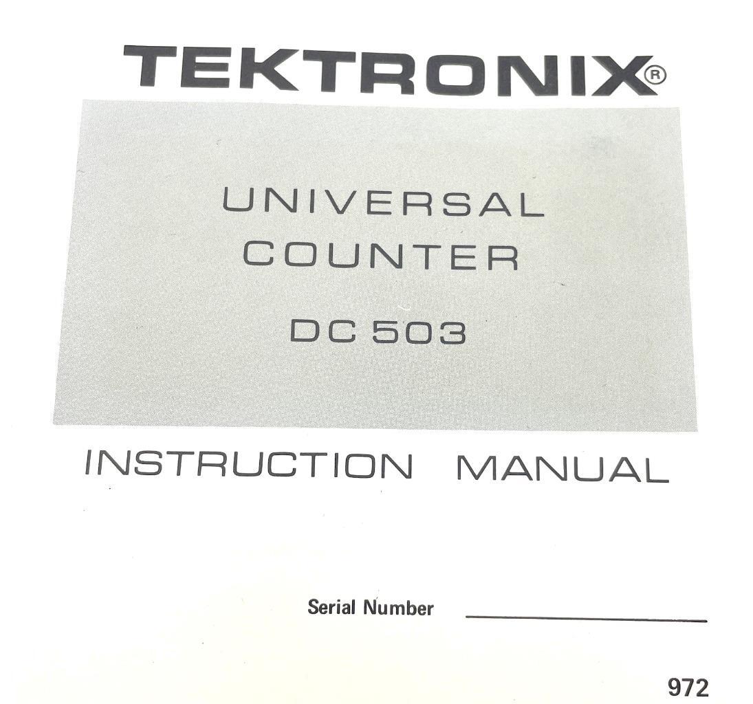 Tektronix DC 503 Universal Counter Instruction Manual
